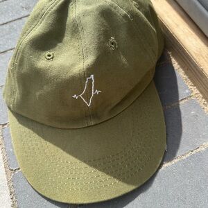 Olive Green Baseball Cap with Embroidered Design